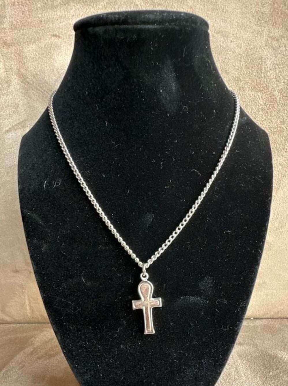 Vintage Egyptian Ankh Cross Pendant Necklace